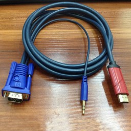 5m Male HDMI to Male VGA Adapter with Audio Plug - Click Image to Close